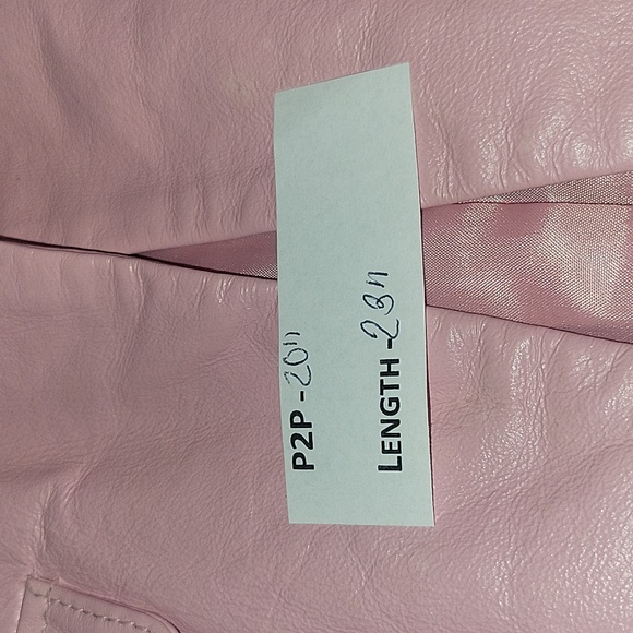 MetroStyle Baby Pink Leather Jacket Size 16 - Picture 6 of 7